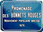photo de la pancarte promenade des Bonnets rouges à Rennes - 35
